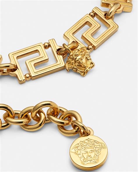 bracet gold versace|versace greca bracelet.